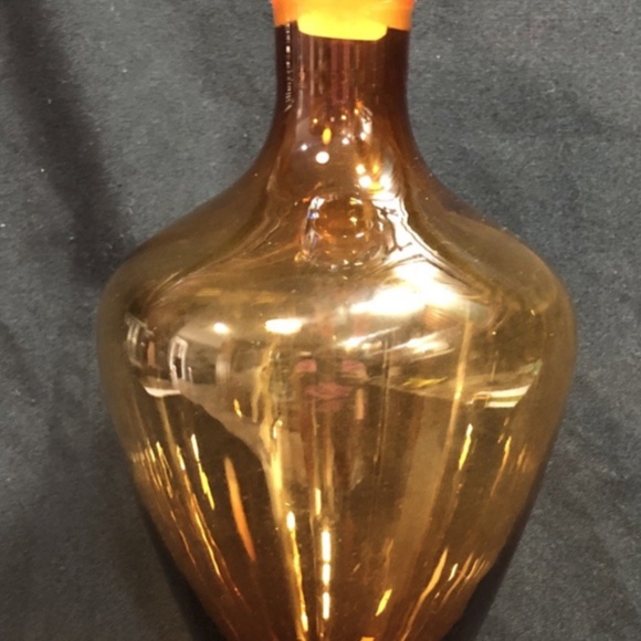 Vintage Cambridge Amber Glass 11” Liquor Decanter / Clear Stopper Handmade USA - Picture 4 of 15